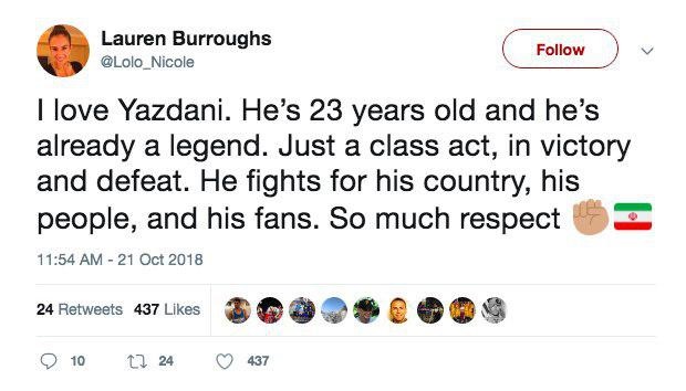 پست همسر جردن باروز برای حسن یزدانی +عکس