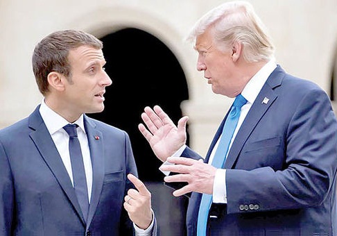 مکرون به حرفهای توهین آمیز ترامپ مکرون به حرفهای توهین آمیز ترامپ