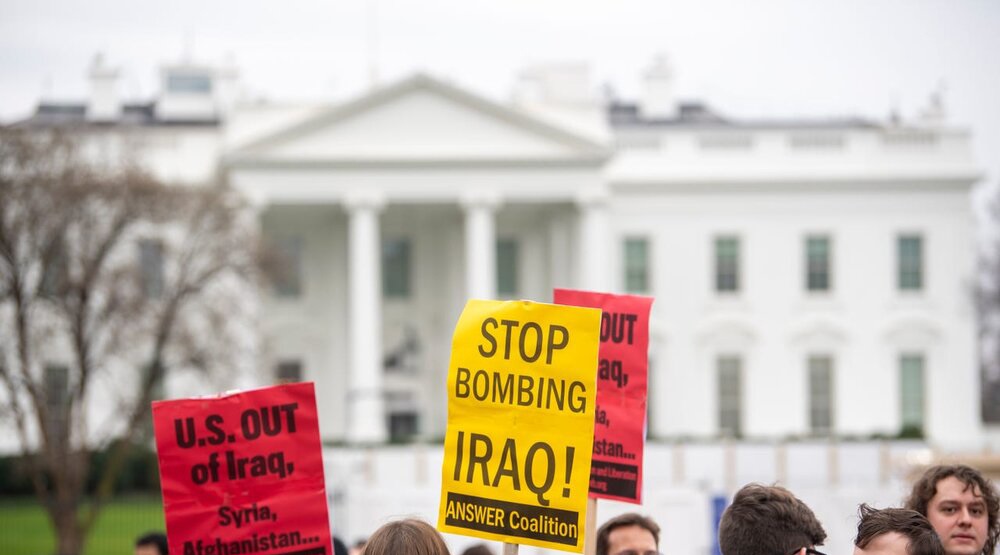 تظاهرات مردم آمریکا در محکومیت ترور سپهبد سلیمانی +عکس