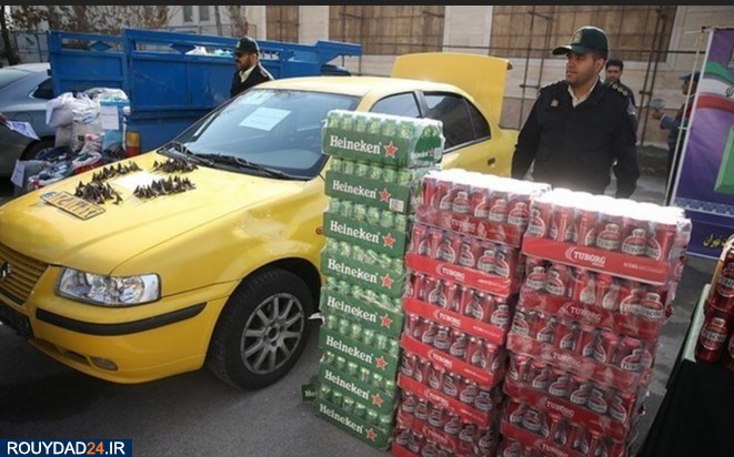 حمل بار مشروب با تاکسی دودزا+عکس