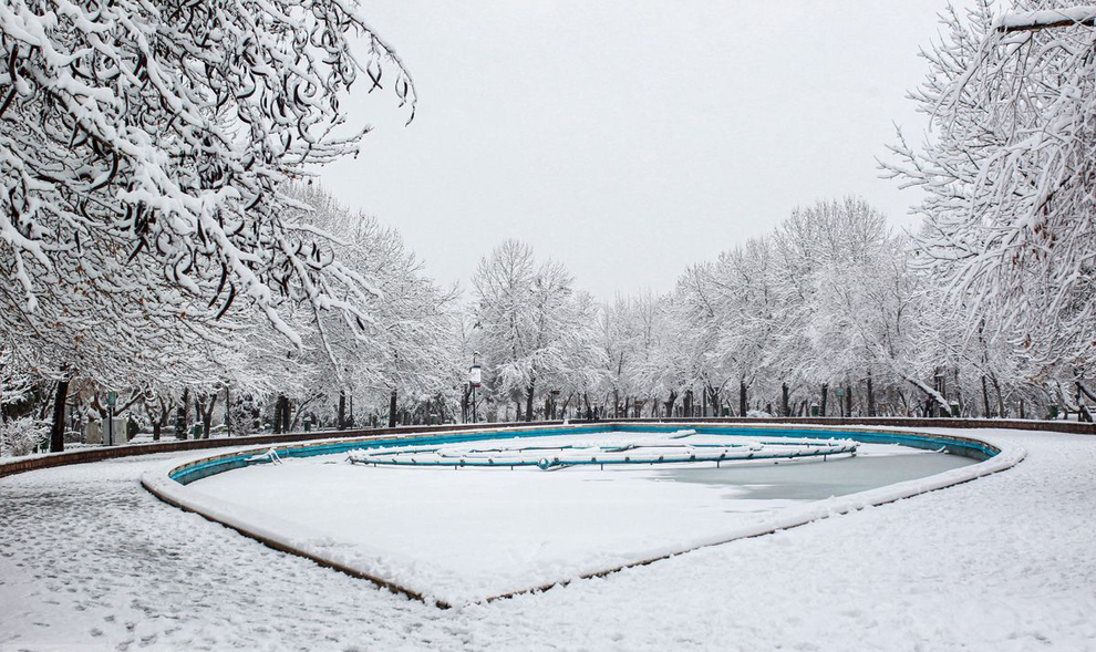 بارش بی‌سابقه برف در مشهد +عکس