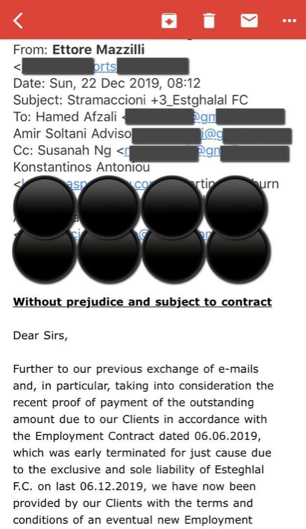باشگاه استقلال علیه استراماچونی مدرک رو کرد +عکس باشگاه استقلال علیه استراماچونی مدرک رو کرد +عکس