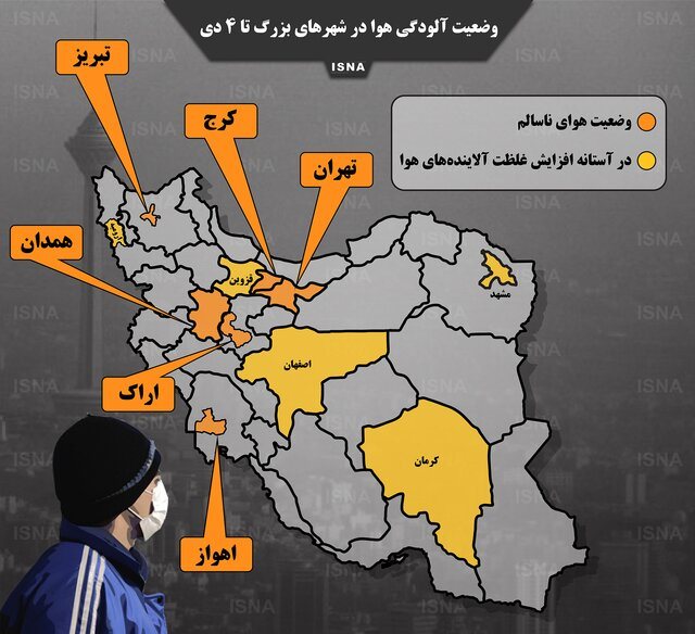 آلودگی هوای تهران همچنان منتظر یک باد!/ مدیریت جهادی قالیباف کار هوای تهران را به اینجا کشاند؟