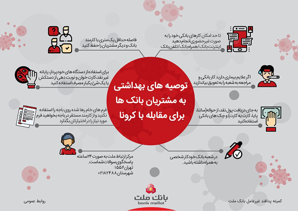 برای جلوگیری از شیوع کرونا صورت گرفت؛ درخواست بانک ملت از مشتریان برای انجام غیرحضوری امور بانکی