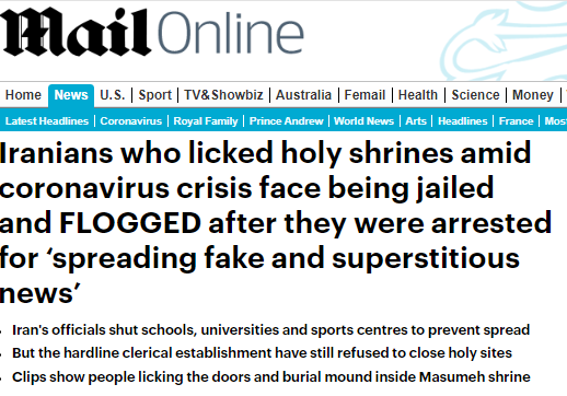 بازتاب نهضت لیسیدن ضریح/ تردید جهان در نحوه مدیریت بحران کرونا در ایران!