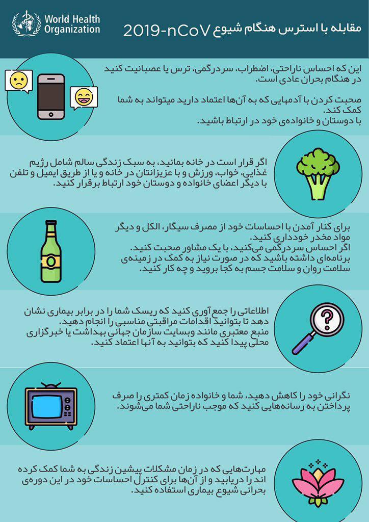 توصیههایی برای مقابله با استرس هنگام شیوع کرونا مقابله با استرس شیوع کرونا