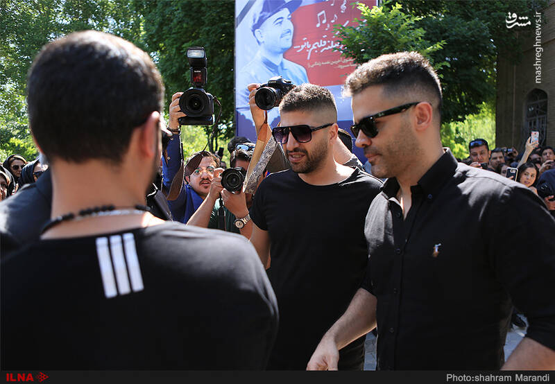 سیروان و زانیار در مراسم تشییع بهنام صفوی +عکس