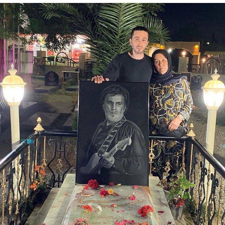 پسر و همسر حبیب محبیان در سومین سالگرد درگذشت او +عکس