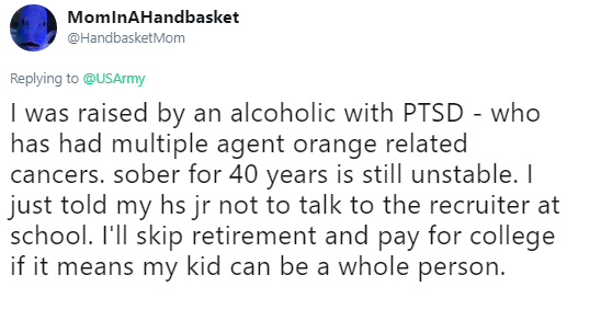 هجوم مخالفان جنگ به صفحه ارتش آمریکا/ پدران بیمار و الکلی و تجربه خودکشی، نتیجه هولناک حملات پنتاگون