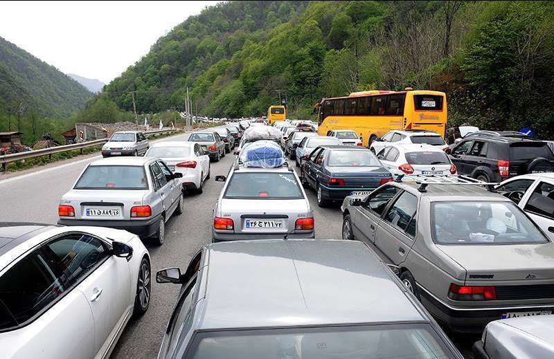 ترافیک سنگین در محور کرج به چالوس