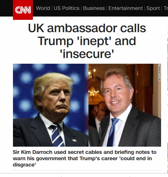 دیدگاه محرمانه سفیر بریتانیا در آمریکا: ترامپ، غیر قابل اعتماد و بی کفایت است دیدگاه محرمانه سفیر بریتانیا در آمریکا: ترامپ، غیر قابل اعتماد و بی کفایت است