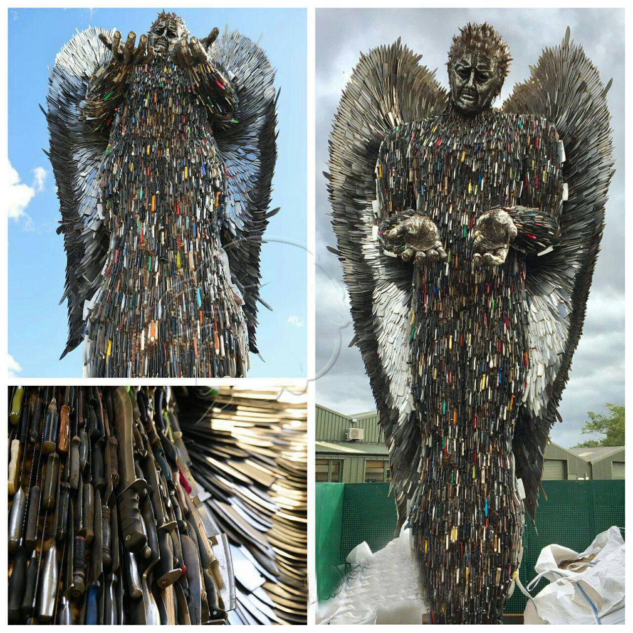 تندیسی از چاقو و قمه‌های توقیف شده در انگلیس! +عکس