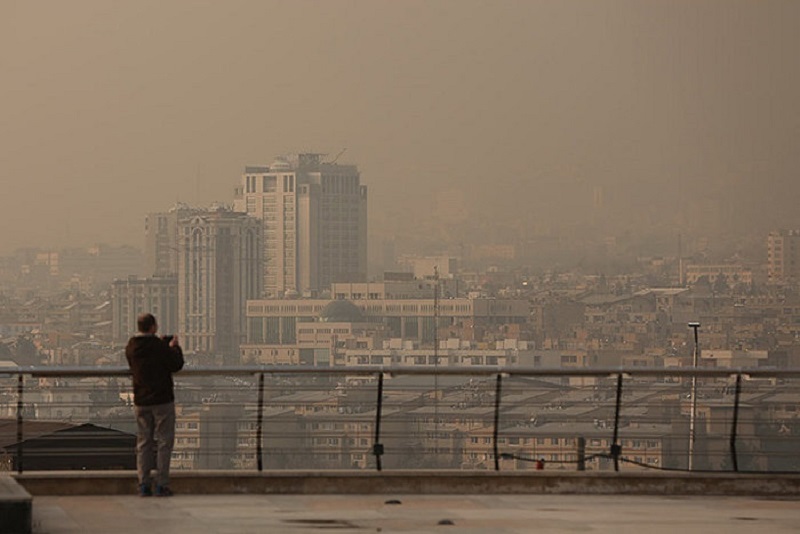 کیفیت هوای تهران در شرایط ناسالم برای گروه‌های حساس