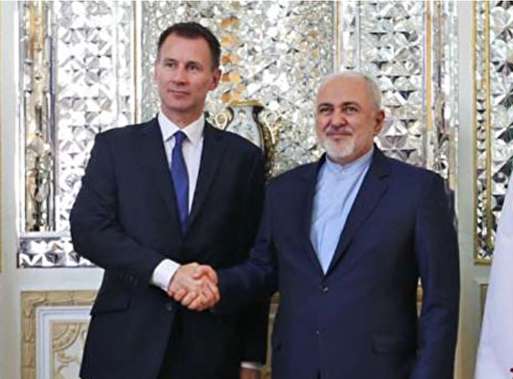 جرمی هانت، وزیر امور خارجه انگلیس در گفت‌وگوی تلفنی با ظریف: اگر اطمینان یابیم نفتکش ایرانی به سوریه نمی‌رود آزادی آن را تسهیل می‌کنیم