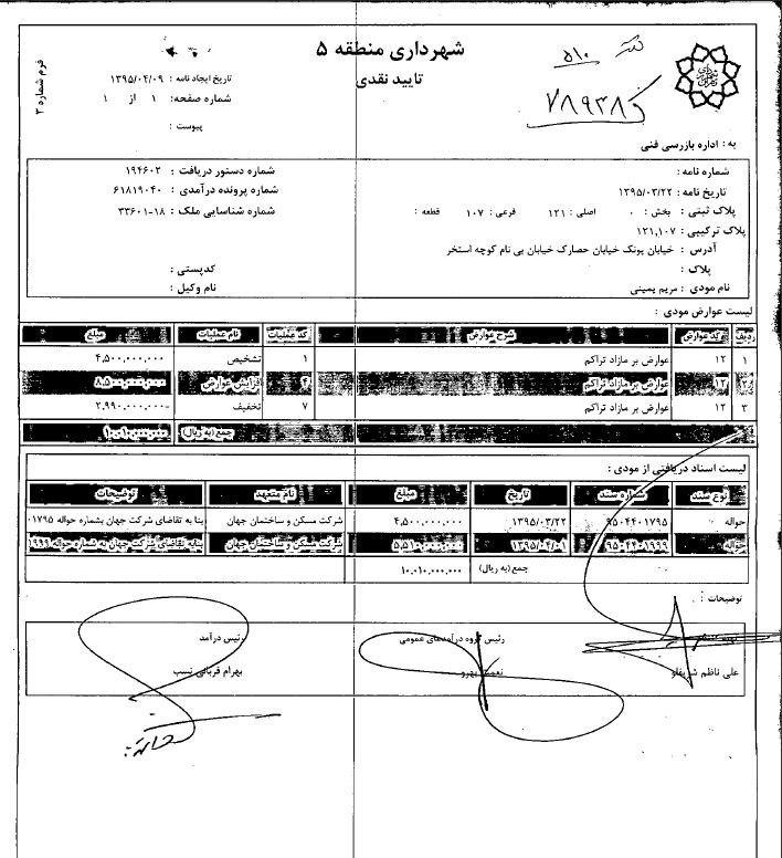 افشای واگذاری غیرقانونی ملک به عضو جمعیت آبادگران/ طاق زدن عوارض با مجوز هولوگرام!