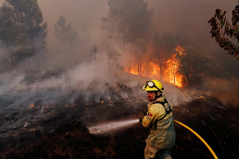 تلاش برای مهار آتش‌سوزی جنگلی در پرتغال