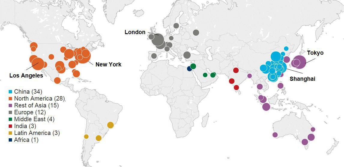 شهر‌های قدرتمند اقتصادی جهان تا ۱۵ سال آینده