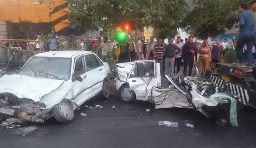 حادثه مرگبار جرثقیل در بلوار هاشمیه مشهد +فیلم و عکس