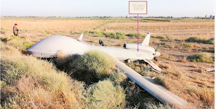 سرنگونی پهپاد جاسوسی آمریکا در شمال غرب بغداد +عکس