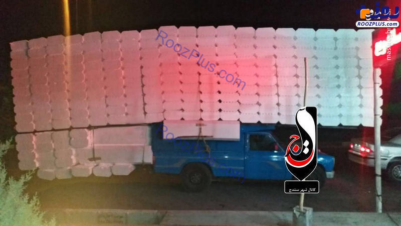 حمل بار عجیب یک نیسان+عکس