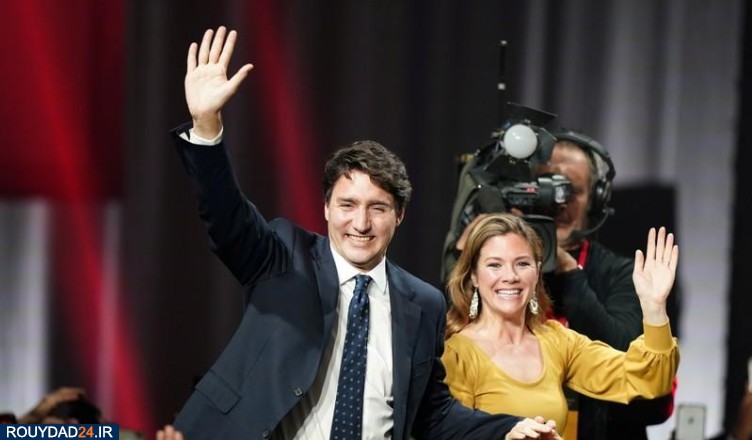 نخست وزیر کانادا و همسرش در جشن پیروزی در انتخابات سراسری