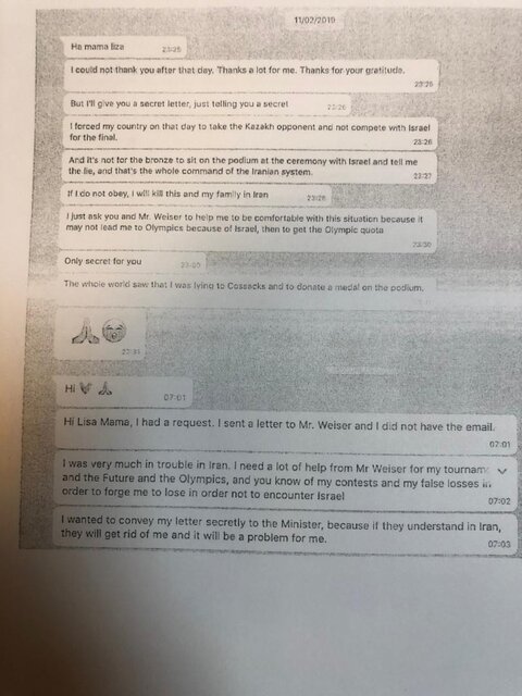 چت های سعید ملایی با فدراسیون جهانی