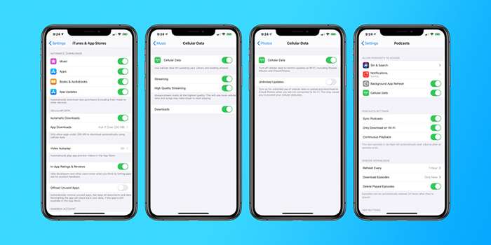 مصرف اینترنت آیفون و آیپد 