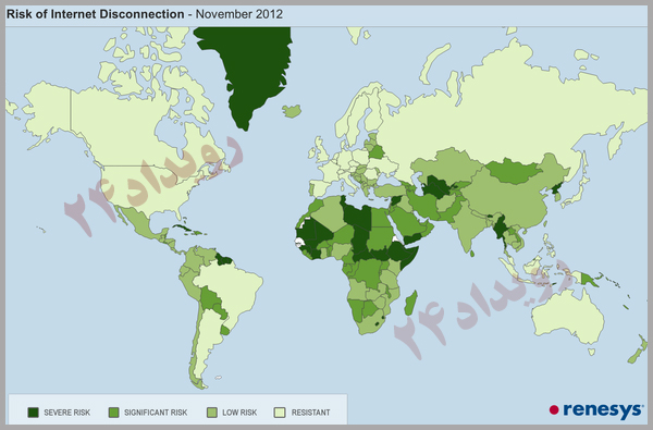 خسارت قطع اینترنت در ایران