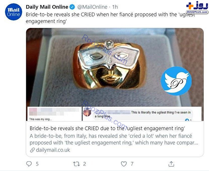 زشت‌ترین حلقه ازدواج جهان که اشک عروس را درآورد +عکس