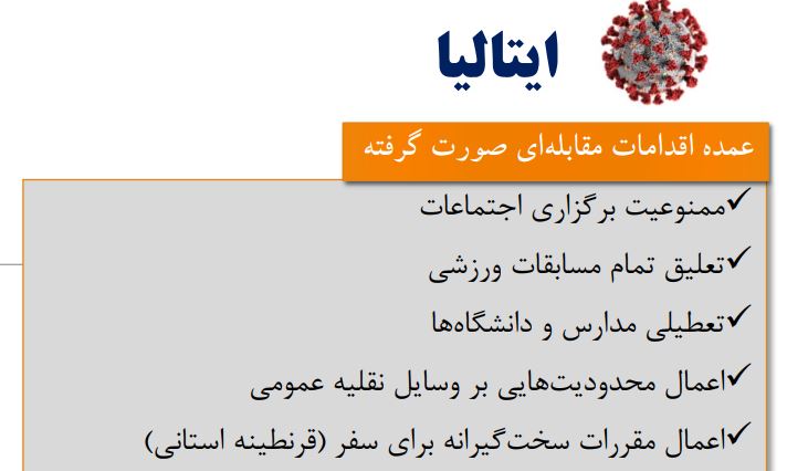 مقایسه روش‌های مقابله با ویروس کرونا در ۱۰ کشور دارای بیشترین آمار ابتلا+جدول