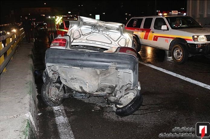 له شدن پراید در تصادف شدید؛ سرنشینان ناپدید شدند! له شدن پراید در تصادف شدید؛ سرنشینان ناپدید شدند!
