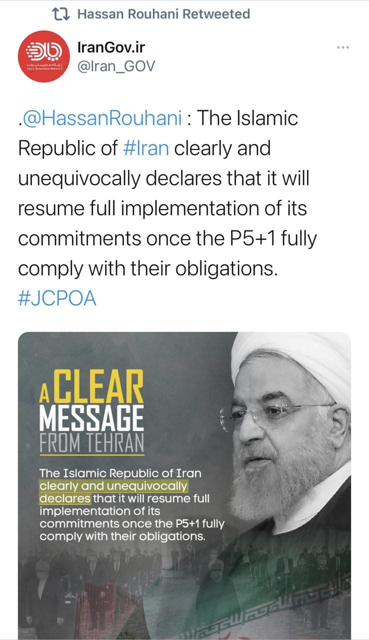 توئیت معنادار دولت پس از توییت وزارت خارجه آمریکا توئیت معنادار دولت پس از توییت وزارت خارجه آمریکا