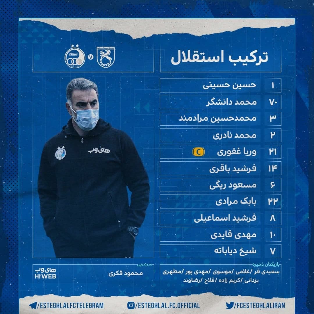 ترکیب استقلال مقابل مس رفسنجان اعلام شد ترکیب استقلال مقابل مس رفسنجان اعلام شد