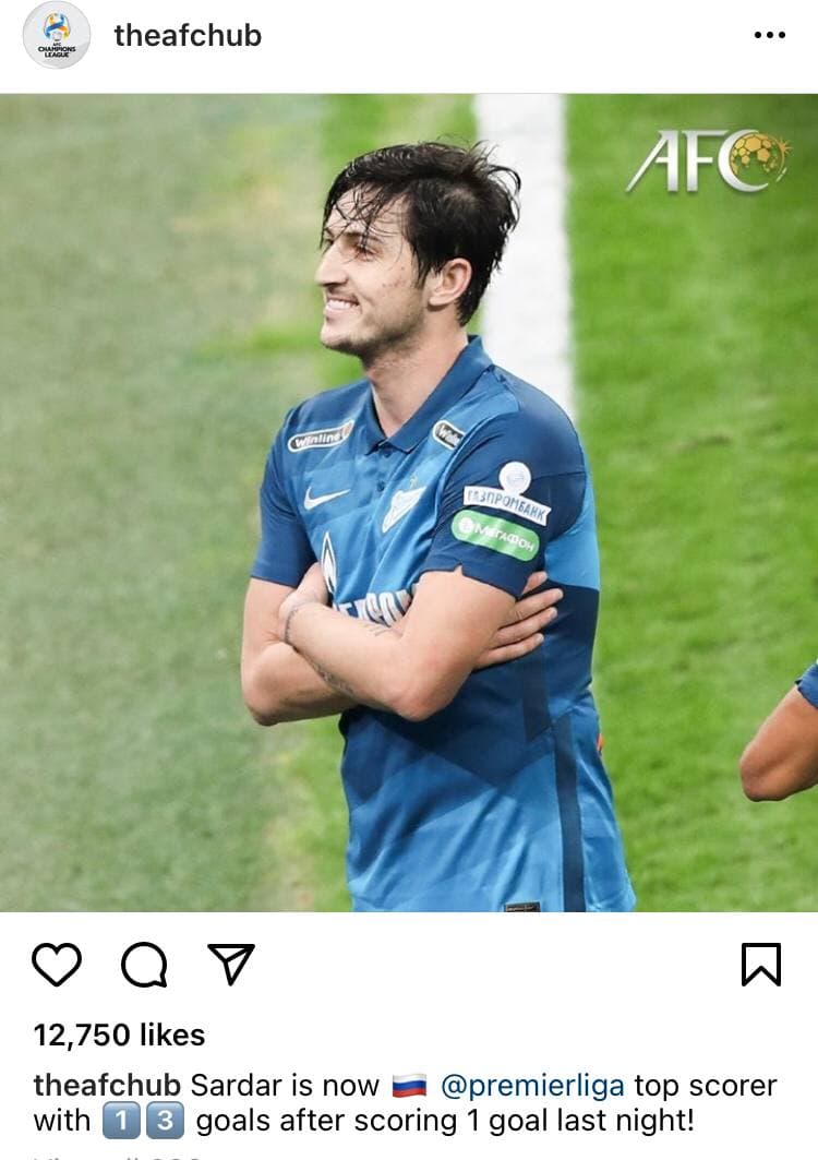 واکنش جالب AFC به آقای گلی آزمون در لیگ روسیه +عکس