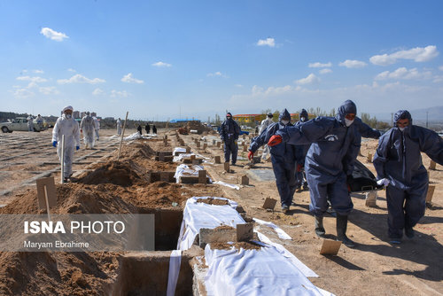 تدفین اجساد کرونایی 