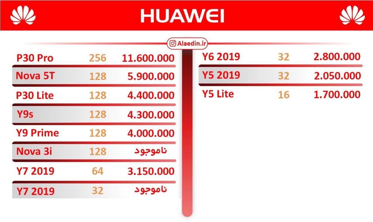 قیمت روز گوشی موبایل ۱۳۹۹/۰۳/۰۹