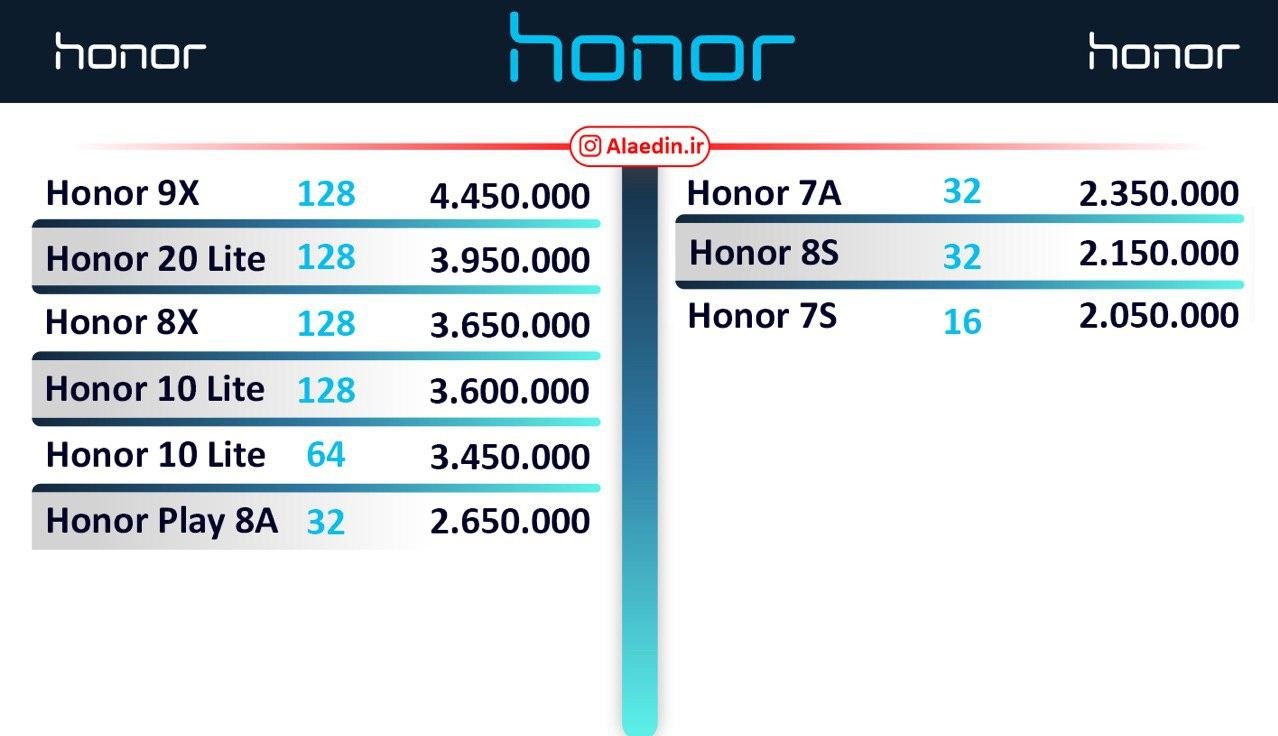 قیمت روز گوشی موبایل ۱۳۹۹/۰۳/۰۹