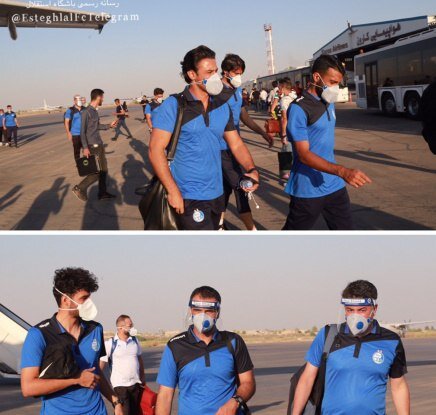 استقلالی‌ها با پوشش کامل بهداشتی وارد اهواز شدند+عکس