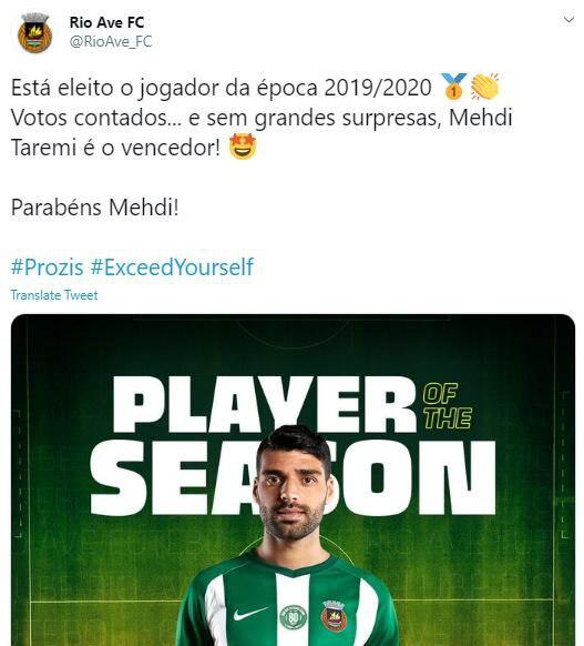 طارمی برترین بازیکن فصل ریوآوه شد طارمی برترین بازیکن فصل ریوآوه شد