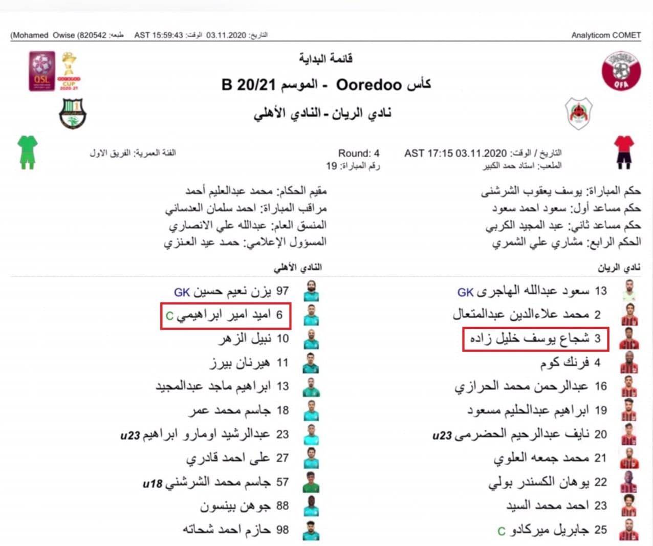 شجاع خلیل‌زاده در ترکیب اصلی
