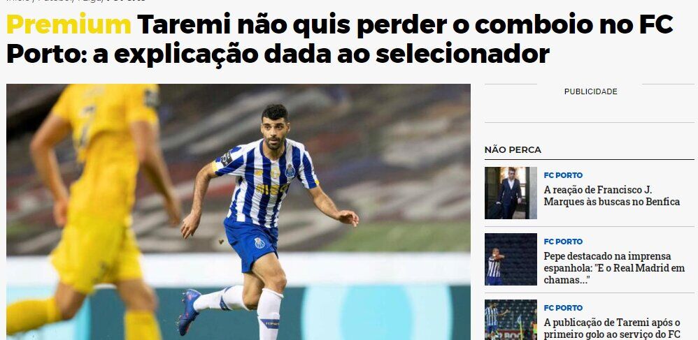 واکنش رسانه‌های پرتغالی به انصراف طارمی از حضور در تیم‌ملی