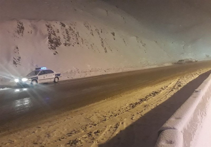 برف سنگین در جاده چالوس