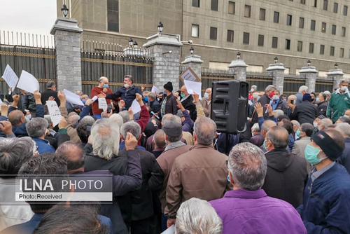 تجمع بازنشستگان کارگری مقابل مجلس +تصاویر