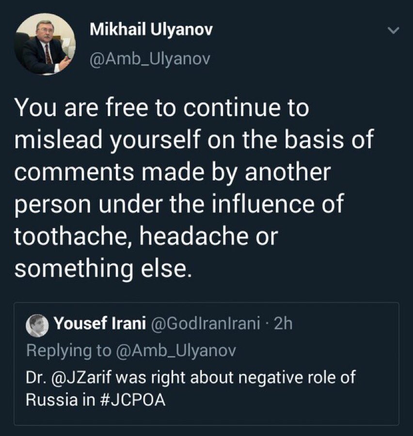 توییت اولیانوف درباره ظریف