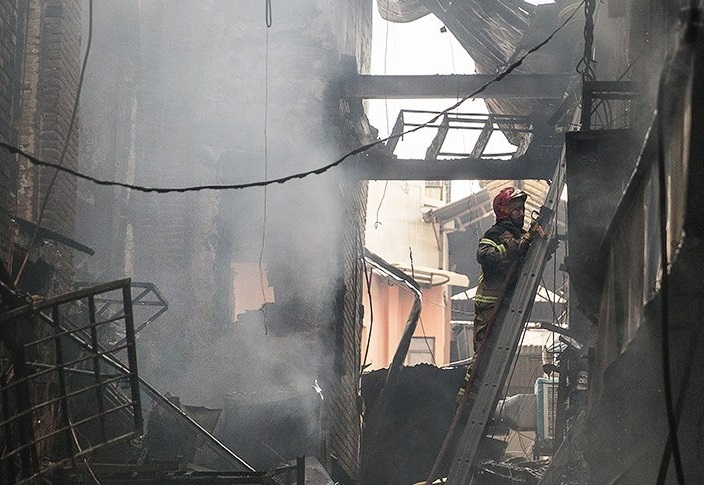 آتش سوزی بازار تهران