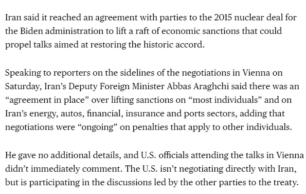 بلومبرگ مدعی شد: ایران و آمریکا به توافق رسیدند