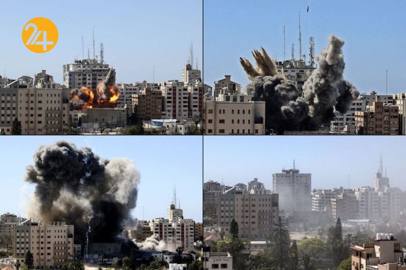 موشکباران ساختمان شبکه الجزیره و خبرگزاری آسوشیتدپرس در غزه موشکباران ساختمان شبکه الجزیره و خبرگزاری آسوشیتدپرس در غزه