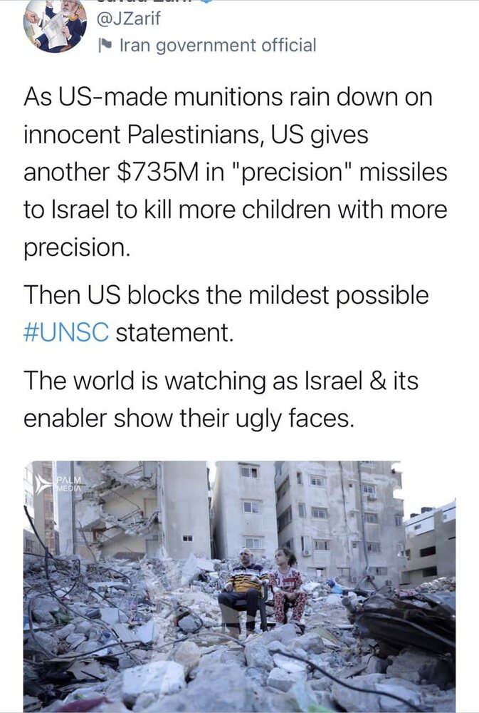 واکنش ظریف به اقدام تازه بایدن: جهان نظاره‌گر این چهره کریه است