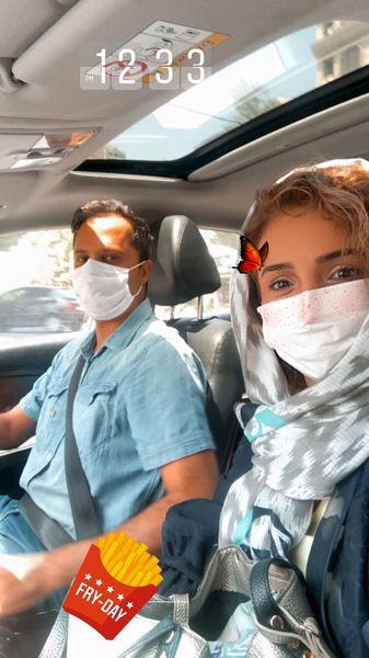 سلفی زیبای شبنم قلی خانی و همسرش + عکس شبنم قلی خانی و همسرش