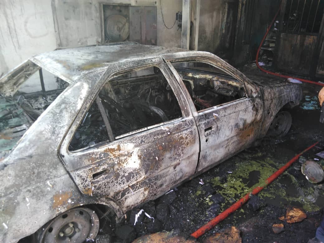 آتش سوزی وحشتناک در خیابان قزوین تهران + فیلم